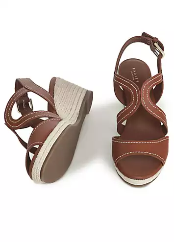 Radley London Tan Florence Close Wishbone Midi Wedge Sandals | Grattan