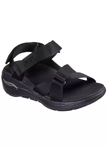 Skechers Ladies Black Go Walk Arch Fit Attract Sandals | Kaleidoscope