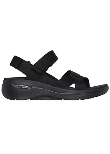 Skechers Ladies Black Go Walk Arch Fit Attract Sandals | Kaleidoscope