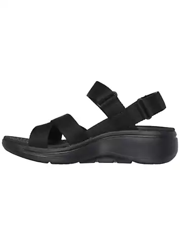 Skechers Ladies Black Go Walk Arch Fit Attract Sandals | Kaleidoscope