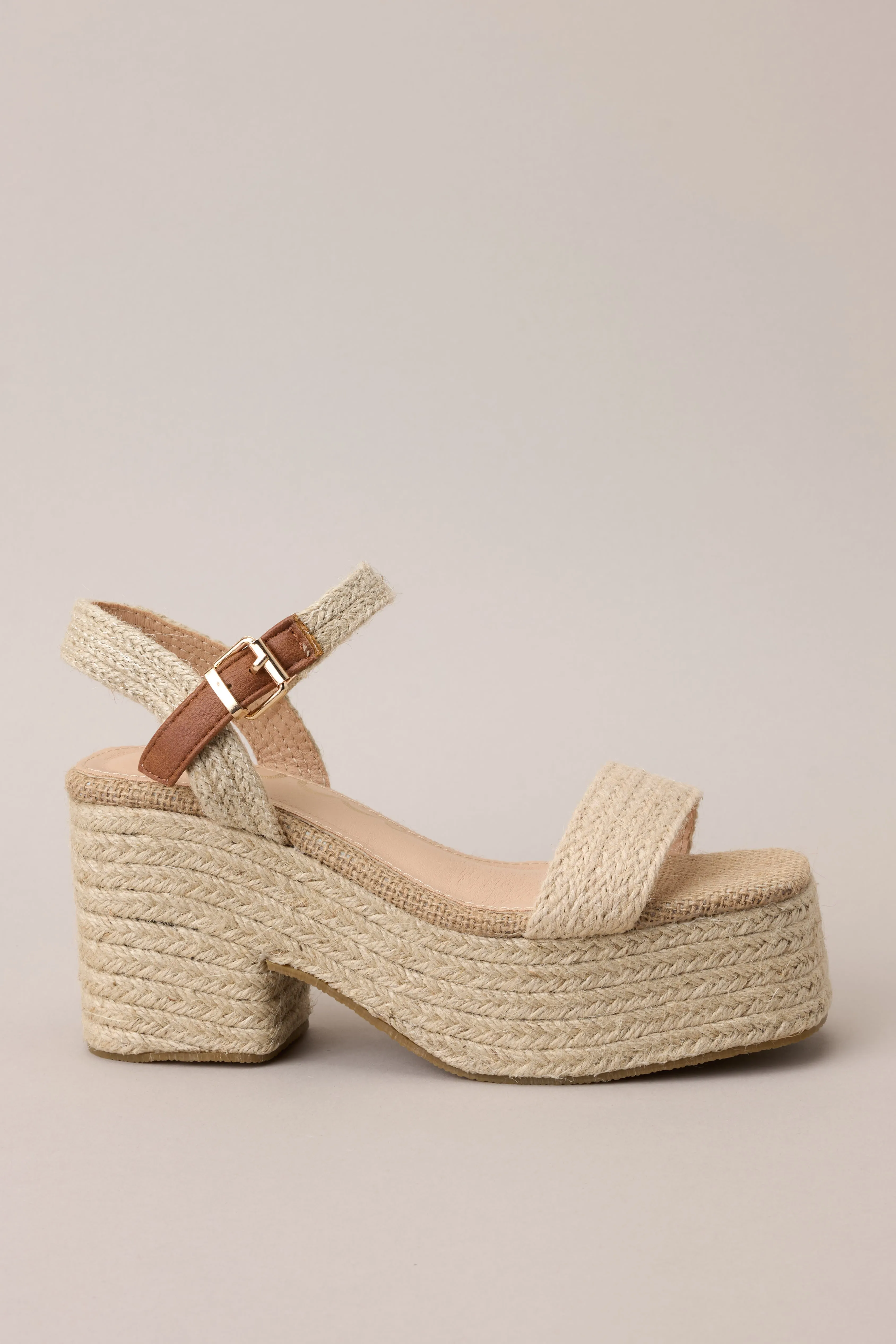 Summer Serenade Natural Espadrille Platform High Heel Sandals