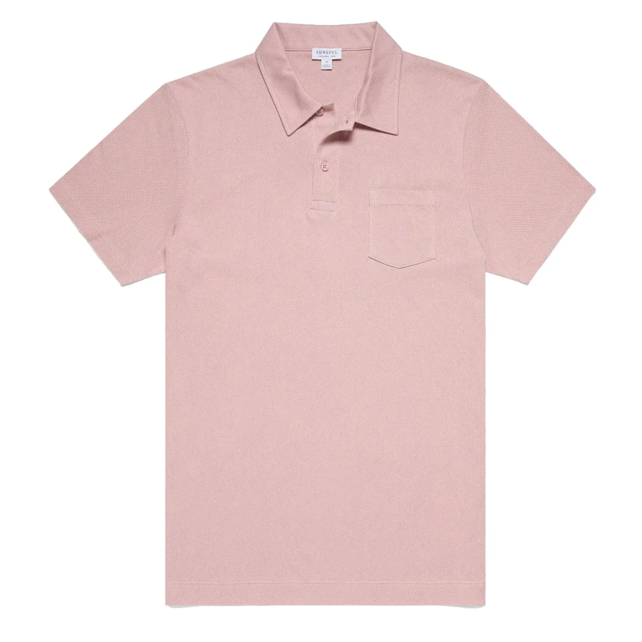 Sunspel Riviera Polo Shirt Shell Pink