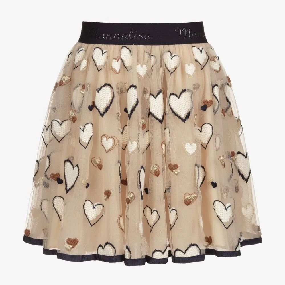 Teen Beige Heart Skirt