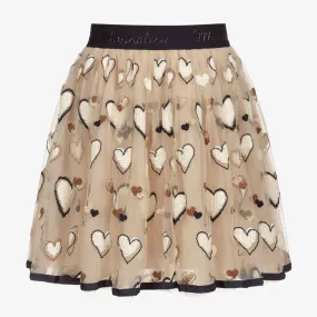 Teen Beige Heart Skirt