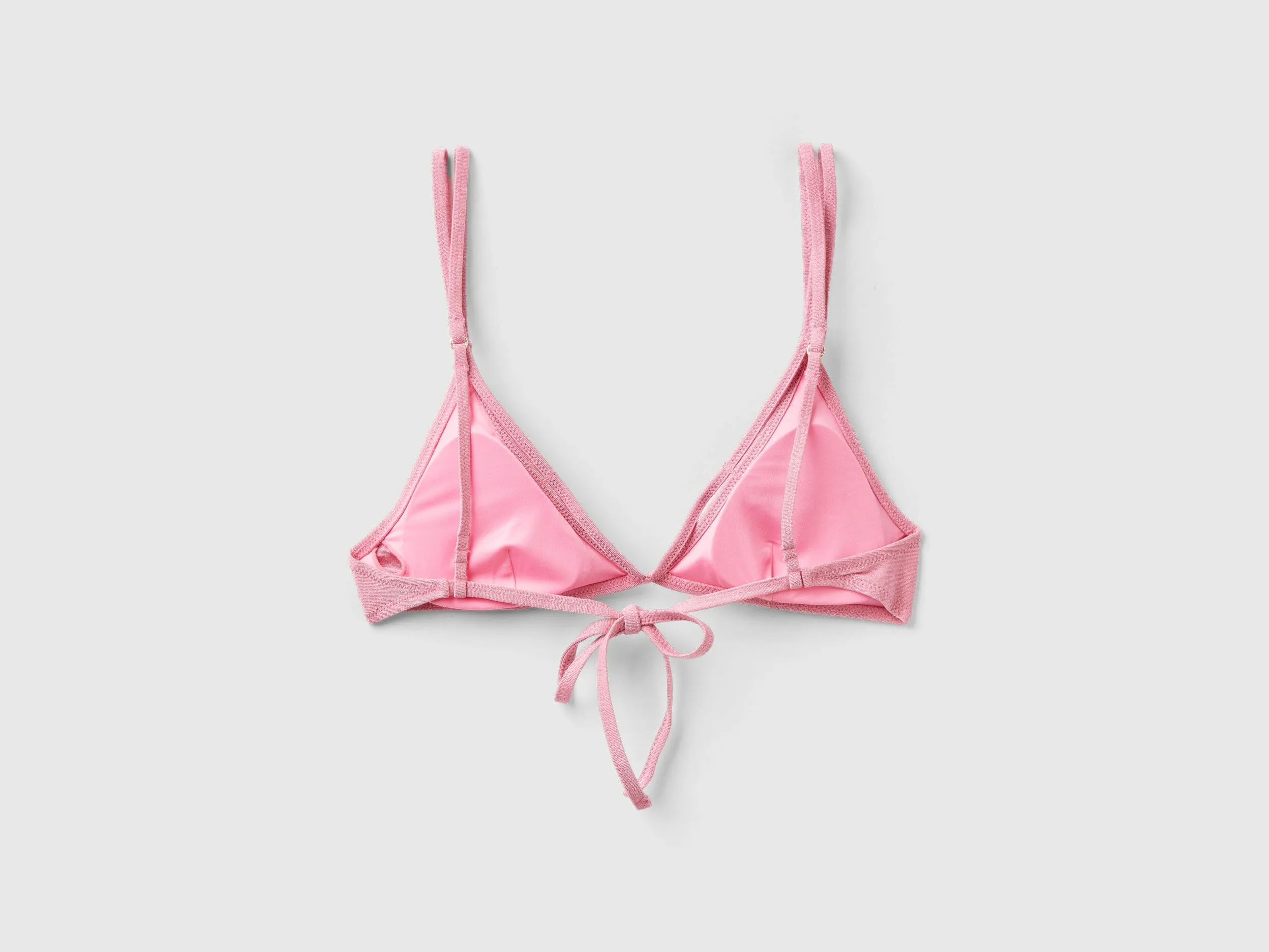 Triangle bikini top with lurex - Pink | Benetton