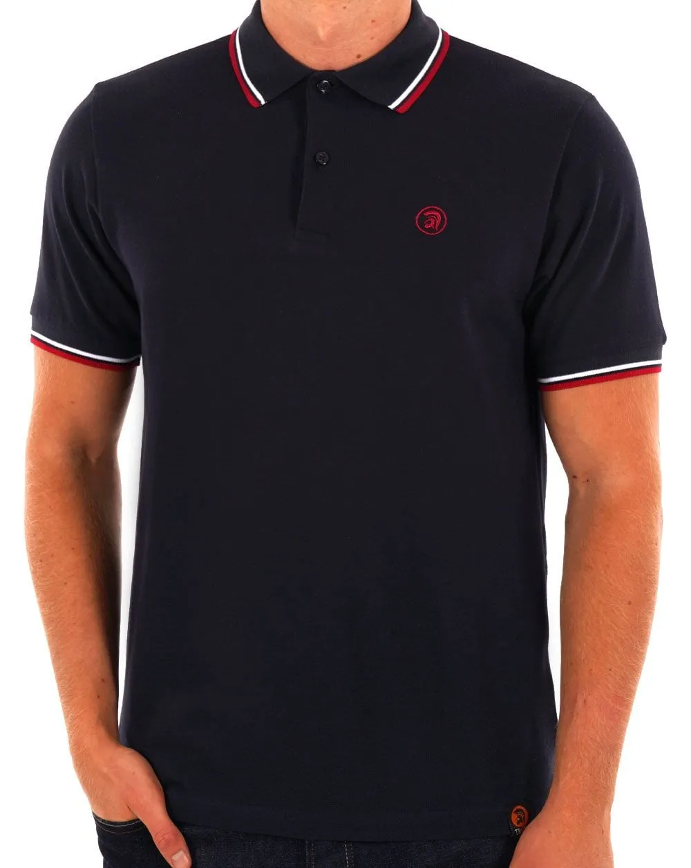 Trojan Twin Tipped Signature Polo Navy