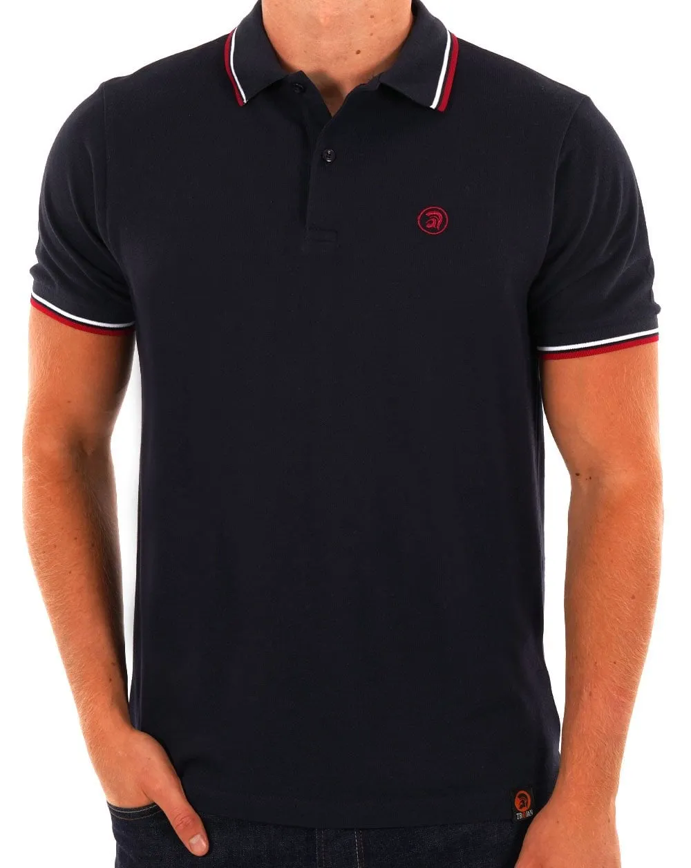 Trojan Twin Tipped Signature Polo Navy