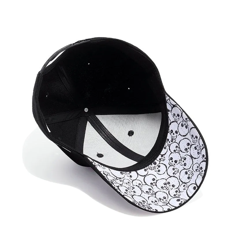 Unisex Fashion Embroidery Skull Tongue Sunscreen Snapback Baseball Cap