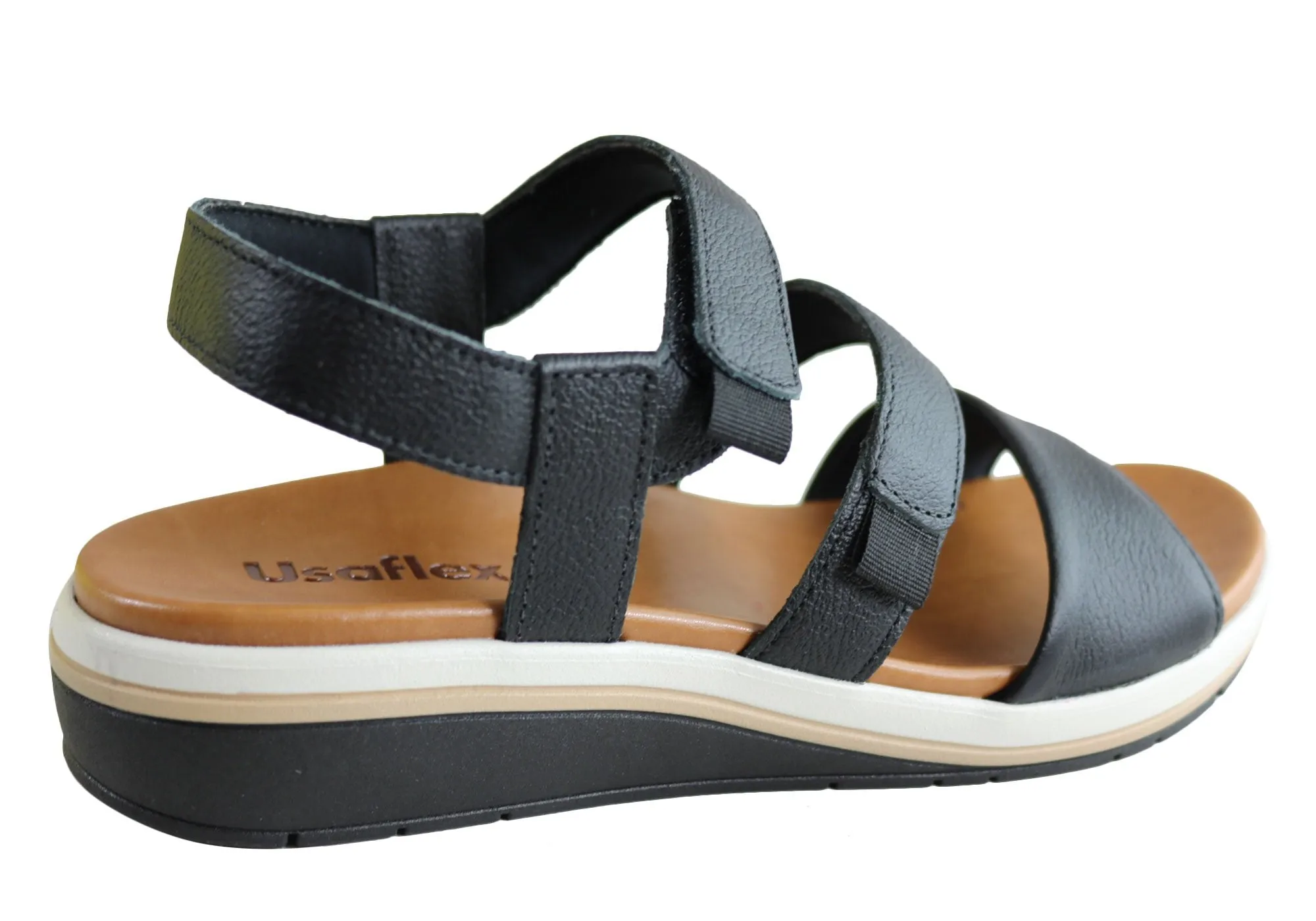 Usaflex Kosy Womens Comfortable Leather Sandals Made In Brazil