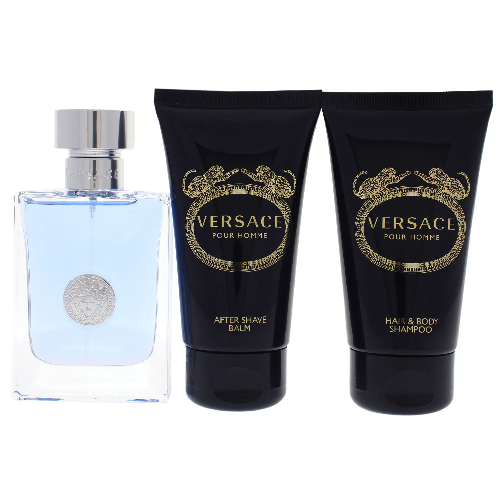 Versace Pour Homme by Versace for Men - 3 Pc Gift Set 1.7oz EDT Spray, 1.7oz Hair and Body Shampoo, 1.7oz After Shave Balm