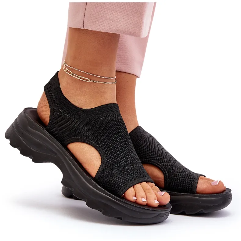 Women's Sports Sandals With a Thick Sole Black Deinaleia