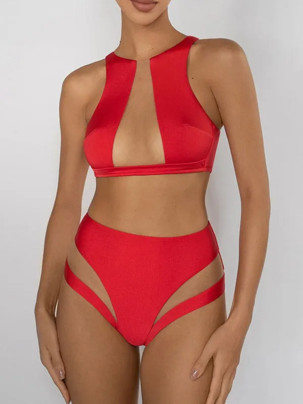 ZASUWA Female Sexy Mesh Beach Bikini Set